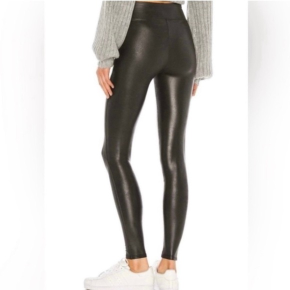 SPANX Black Faux Leather Leggings Size XL - Picture 3 of 10